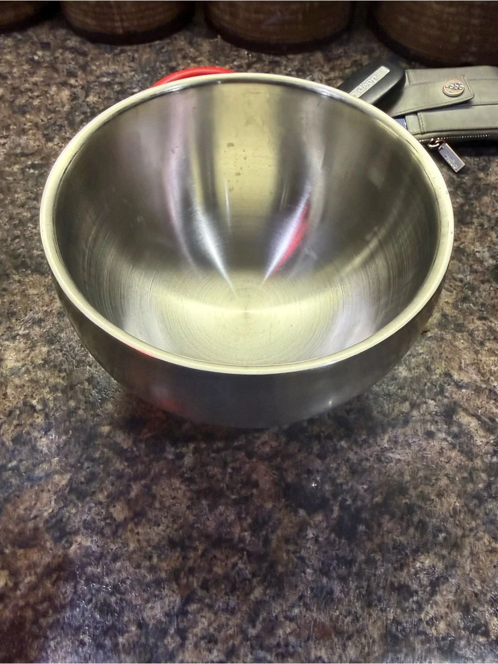 Retro Red Dome Food Storage/ ice bucket  with Stainless Steel Base